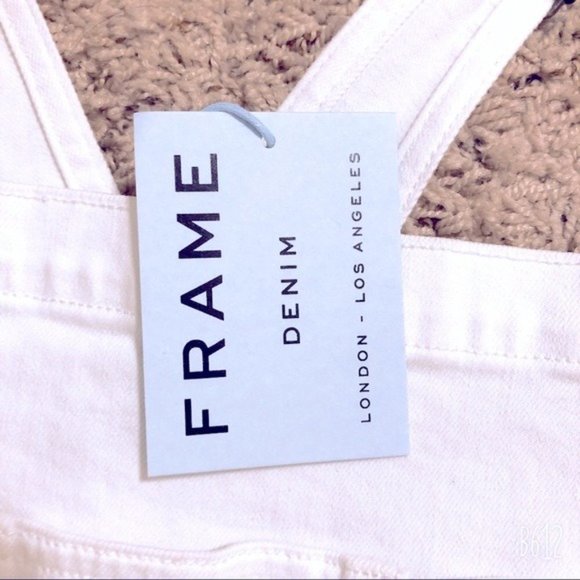 Frame Shorts Overalls White Romper Le Garçon Size XL New w/Tag - Picture 8 of 10